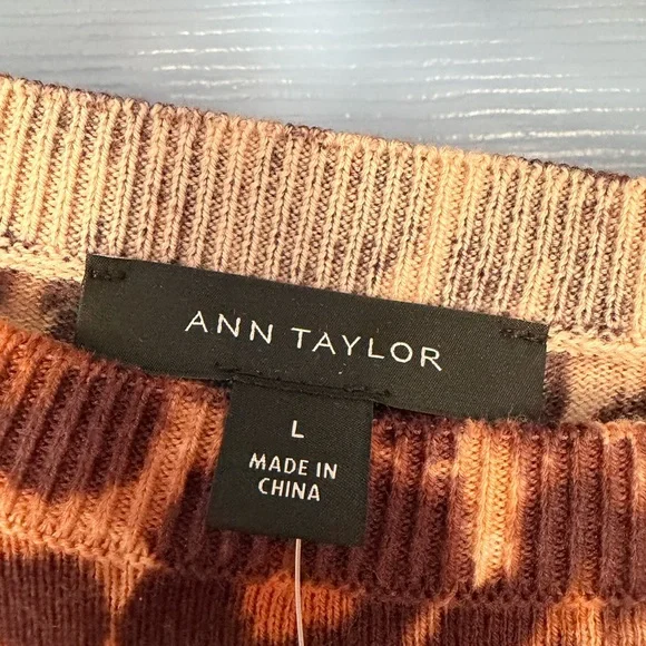 Ann Taylor Leopard Brown Leopard Print Sweater - Picture 3 of 5